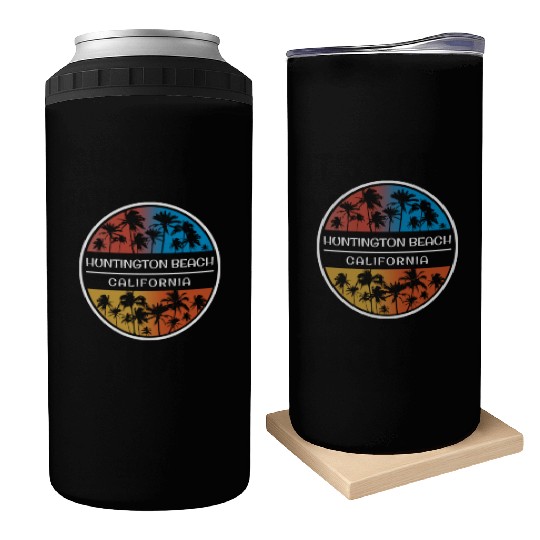 Huntington Beach California Stylish Vacation Can Coolers