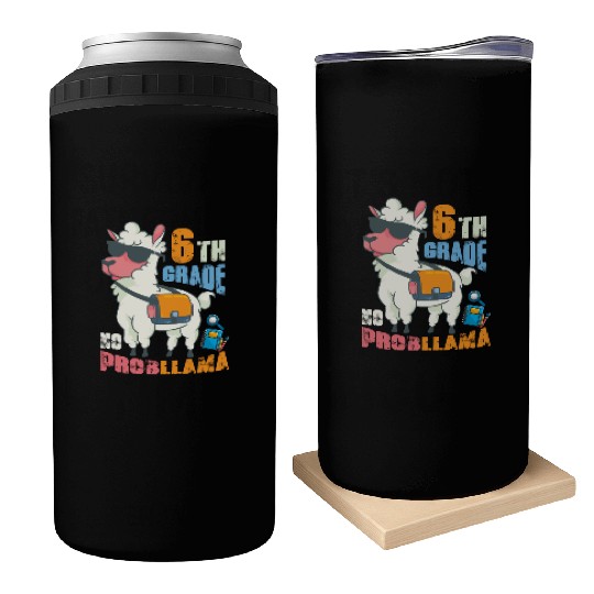 6th Grade No Probllama Back To School Llama Can Coolers