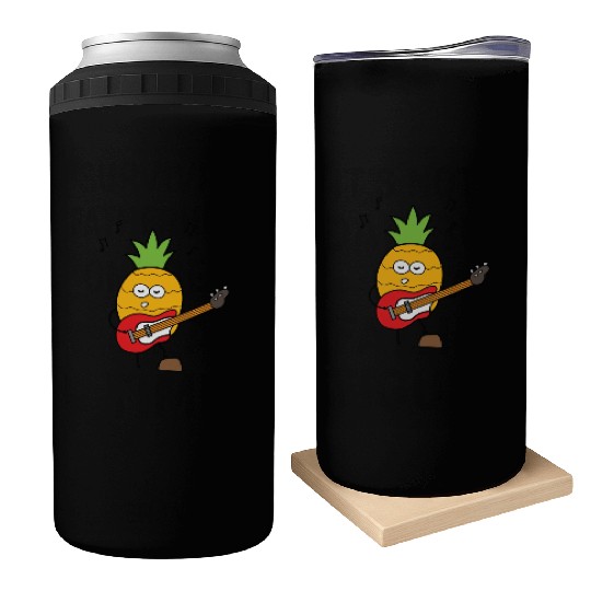 Funny Pineapple Playing Guitar Can Coolers