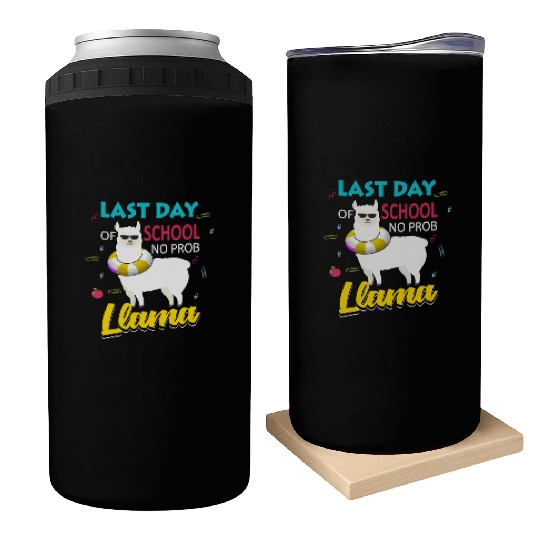 Llama Last Day of School Teacher No Prob Can Coolers