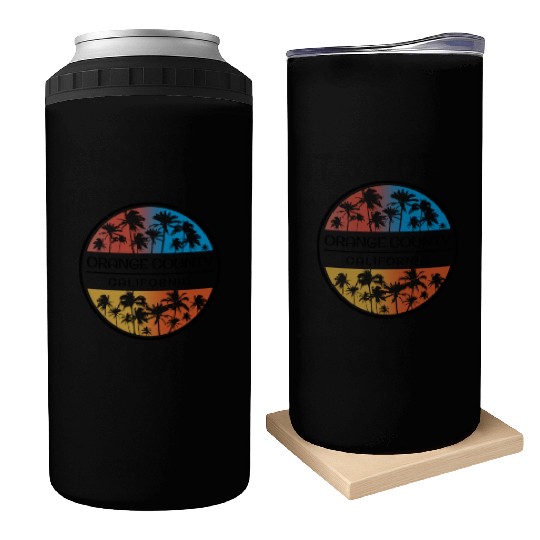 Orange County California Palm Tree Stylish Can Coolers