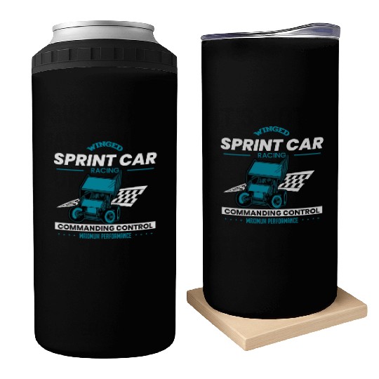 Sprint Car Racing, sprint car, dirt track racers Can Coolers