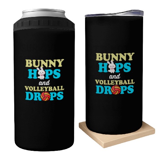 Easter Volleyball Bunny Holiday Rabbit Sport Can Coolers