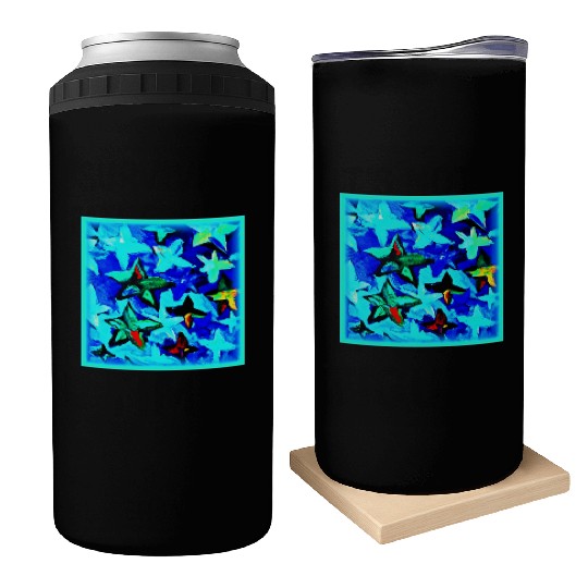 Blue Starry Night Sky Painting. Buy Now Can Coolers