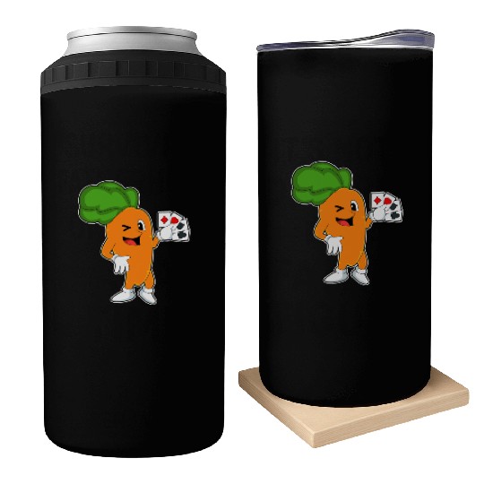 Carrot At Poker With Poker Cards Can Coolers
