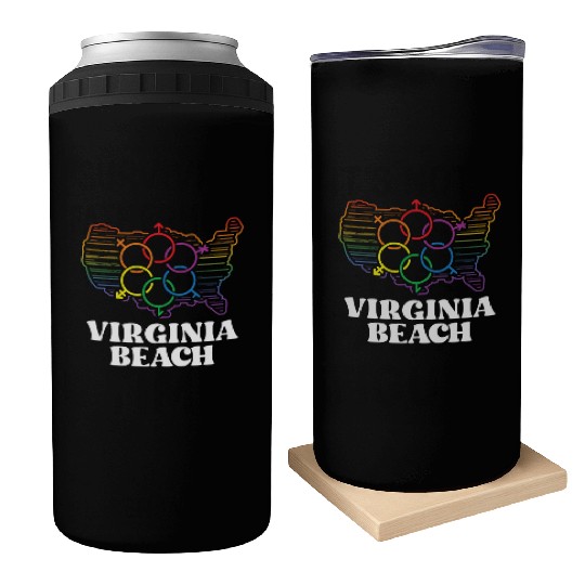 Virginia Beach Pride Flag Pride Month LGBTQ Flag Can Coolers