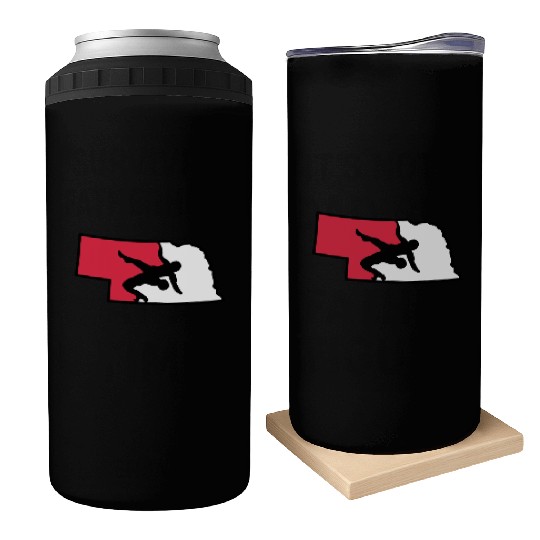 Nebraska Wrestling (State Colors) Can Coolers