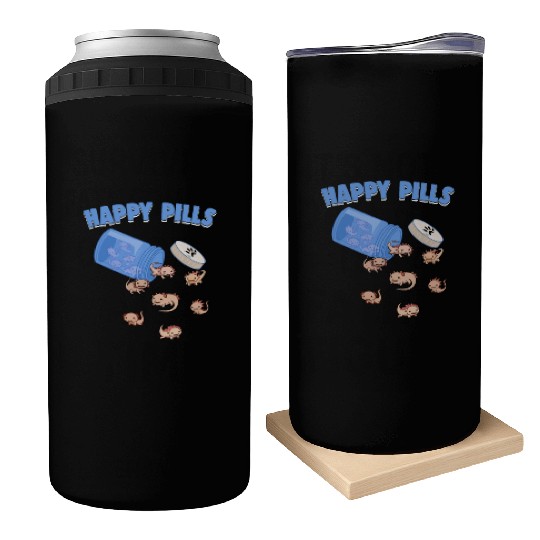 Happy Pills Axolotls Funny Axolotl Lover Humor Pun Can Coolers