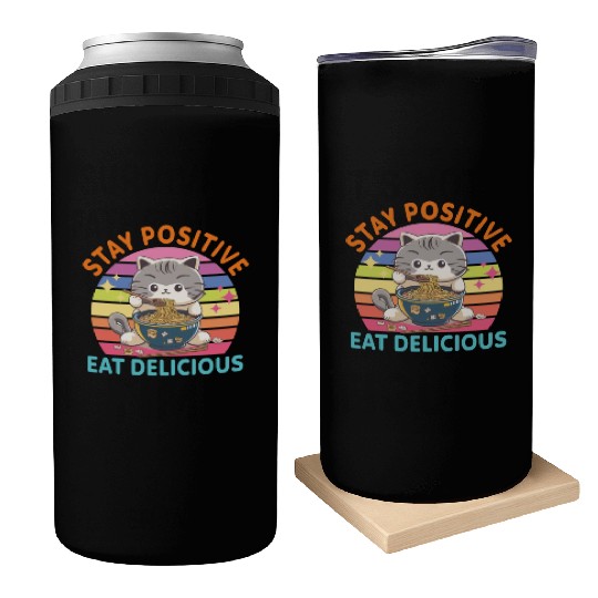 Stay positive Eat delicious Japanese Style Can Coolers