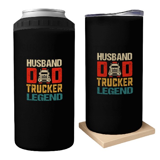 Husband Dad Trucker Legend Truck Driver Can Coolers