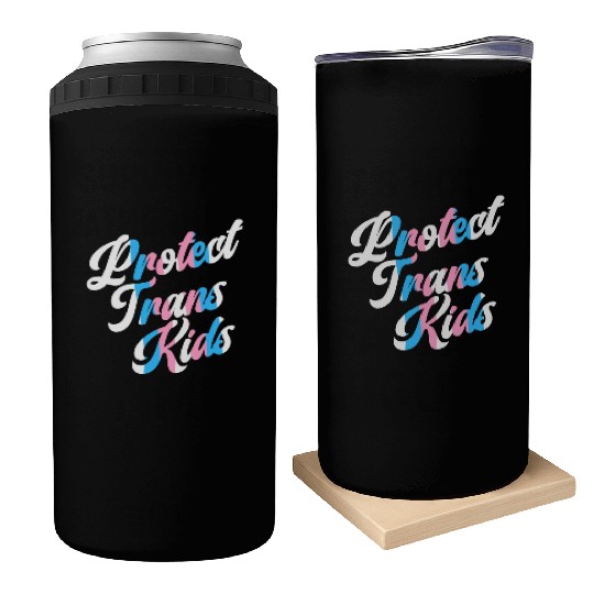 Protect Trans Kids Rainbow Pride LGBTQ Transgender Can Coolers