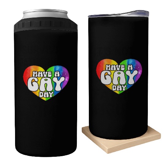 Have A Gay Day Rainbow Pride Month LGBTQ Gay Pride Can Coolers