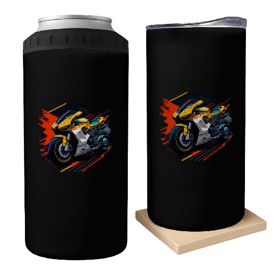 Motorcycle illustration Can Coolers