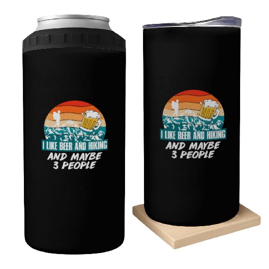 I like Beer and Hiking Mountain lover Wanderlust Can Coolers