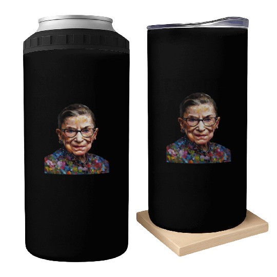 Ruth Bader Ginsburg portrait in a Monet style Can Coolers