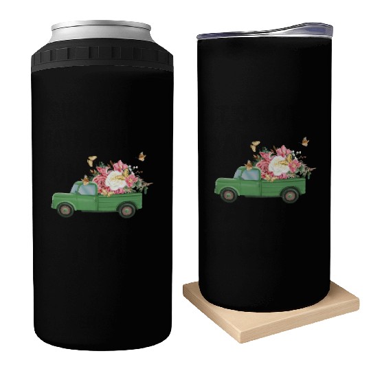 Truck Flower Sublimation Can Coolers