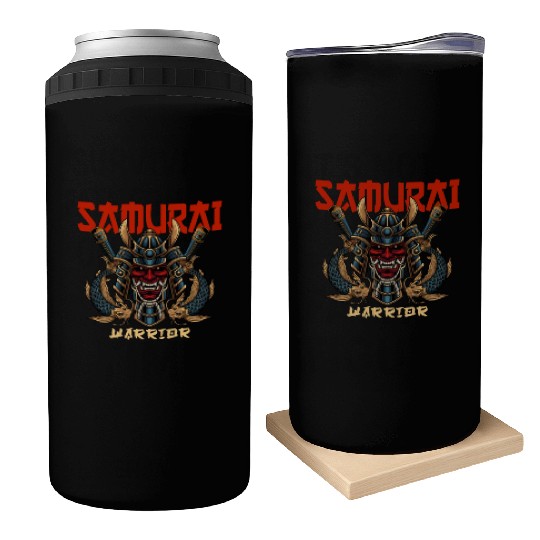 Samurai Warrior Japan Japanese Ninja Skull Katana Can Coolers