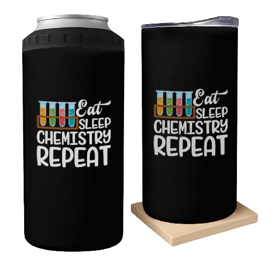 Eat Sleep Chemistry Repeat Funny Nerd Chemistry Can Coolers