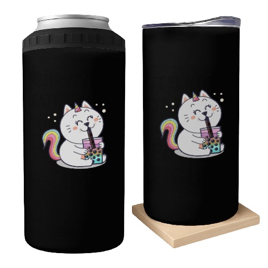 Bubble Tea Cute Kawaii Unicorn Cat Japanese Can Coolers