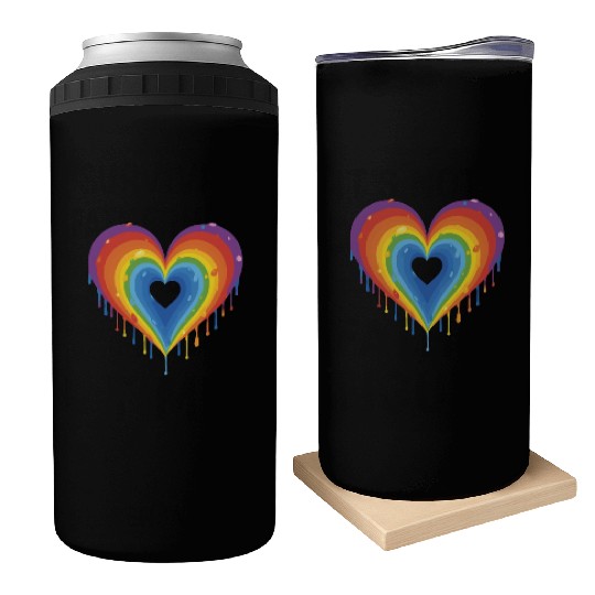Embrace LGBT Pride: Rainbow Heart, Gay, Lesbian, Can Coolers