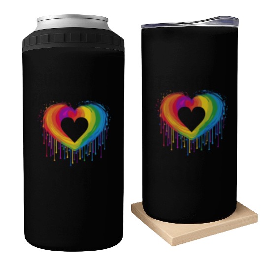United Love: LGBT Rainbow Heart, Supporting All Can Coolers