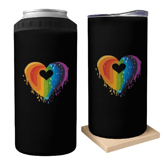 LGBTQ+ Allies: Rainbow Heart, Celebrating Can Coolers