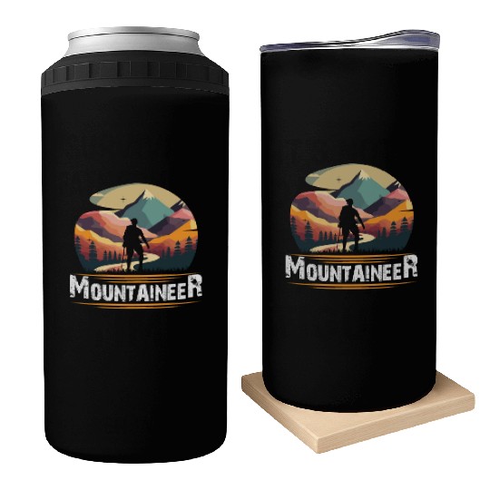 Mountaineer Mountains climbing Hiker Wanderlust Can Coolers