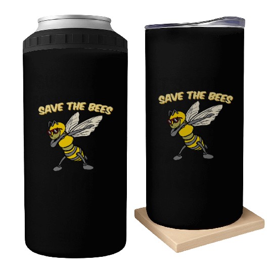Save The Bees Can Coolers Dabbing Bumblebee Bee