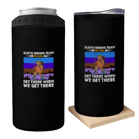 Sloth Hiking Team Wanderlust funny Mountaineer Can Coolers