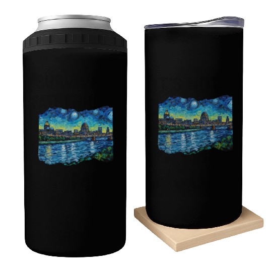 St Paul Minnesota Skyline Tribute Capital Charm Can Coolers