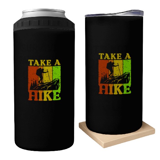 Take a Hike Wanderlust Hiker Hiking Mountains Can Coolers