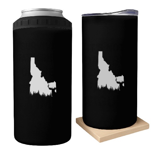 Hunter Elk Deer State Idaho Hunting Can Coolers