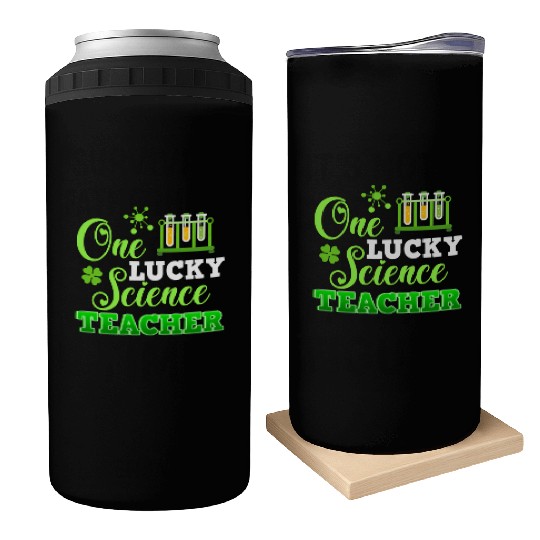 One Lucky Science Teacher St PatricDay Can Coolers
