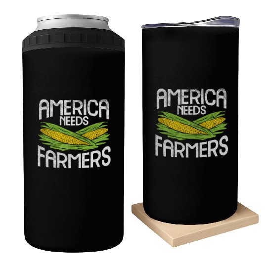 America Needs Farmers Agriculture Corn Farming Can Coolers