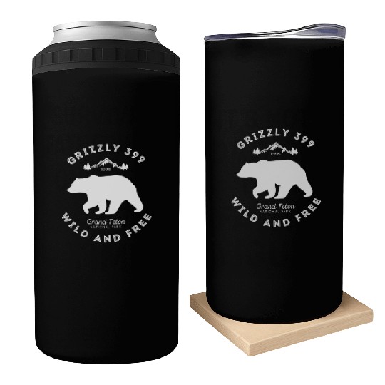 Grizzly 399 Wild Free Grand Teton National Park Can Coolers