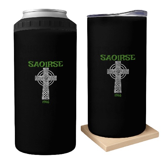 Saoirse Meaning Freedom Irish Republican With Celt Can Coolers