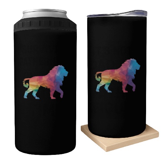 Lion silhouette Can Coolers