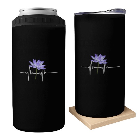 Purple Flower Gardener Can Coolers