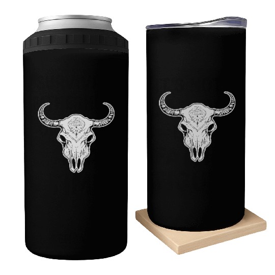 Cow Skull Boho Can Coolers