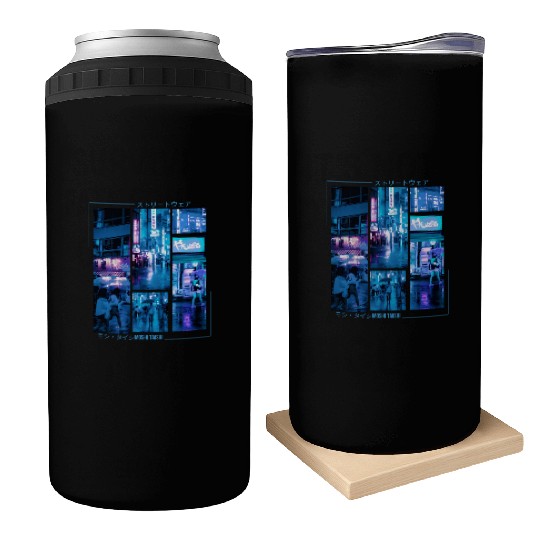 Japanese Cyberpunk Tokyo Streetwear Aesthetic Can Coolers
