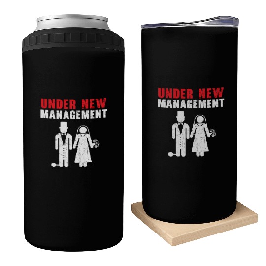 Bride And Groom Wedding Day Marriage Just Married Can Coolers