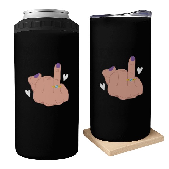 Bride And Groom Wedding Day Marriage Just Married Can Coolers