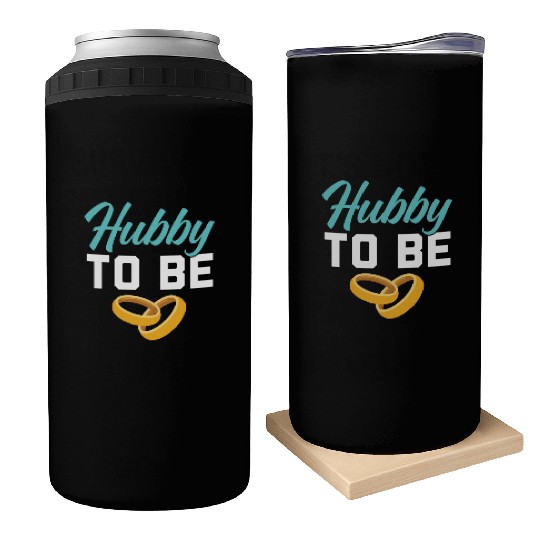 Bride And Groom Wedding Day Marriage Just Married Can Coolers