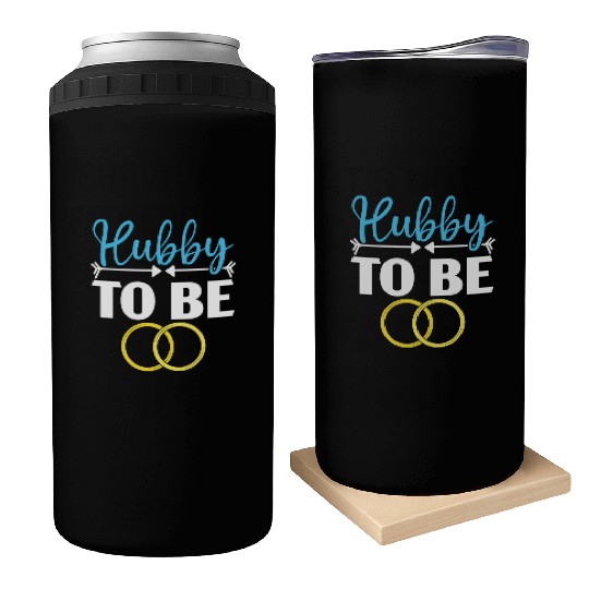 Bride And Groom Wedding Day Marriage Just Married Can Coolers