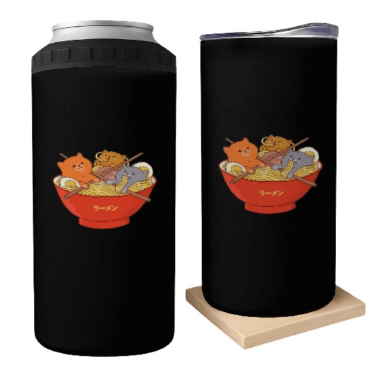 Kawaii Anime Cat Japanese Ramen Noodle Can Coolers