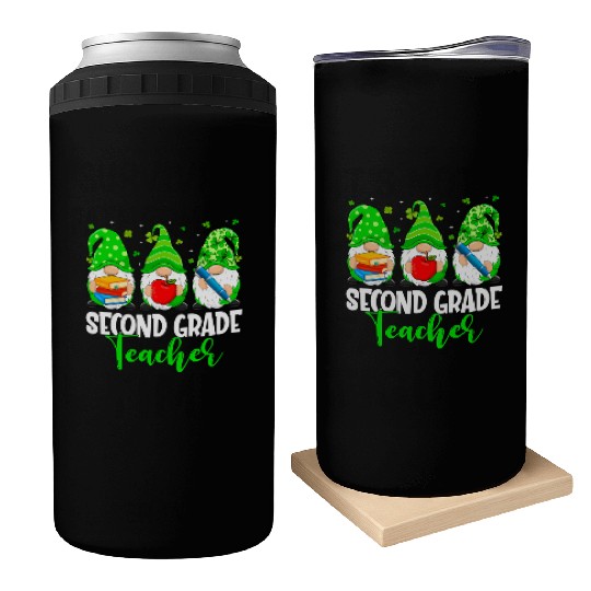 Gnomes 2Nd Grade Teacher Squad St Patric Day Can Coolers