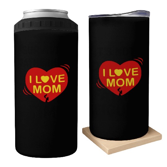I LOVE MOM , Mother's day , I Love Mom Can Coolers