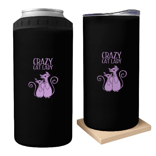 Crazy Cat Lady For Cat Purple Can Coolers