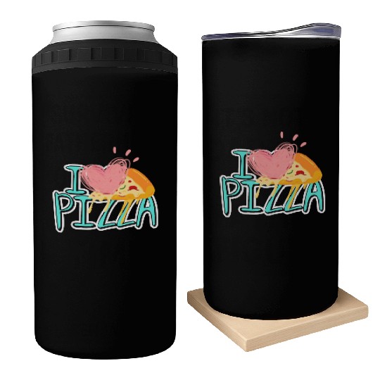 i love pizza Can Coolers