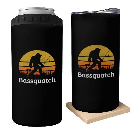 Bassquatch Bass Fishing Sasquatch Bigfoot Can Coolers